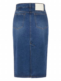 Ami - Women's Pencil Denim Midi Skirt