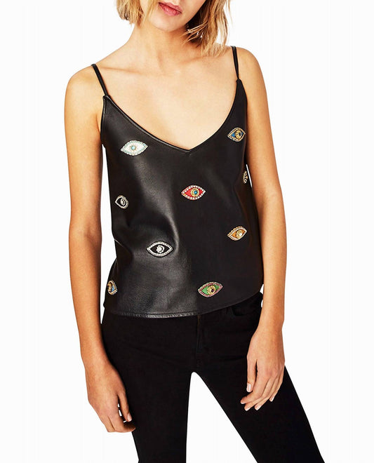 Nicole Miller - Evil Eye Embellishment V Neck Tank Top