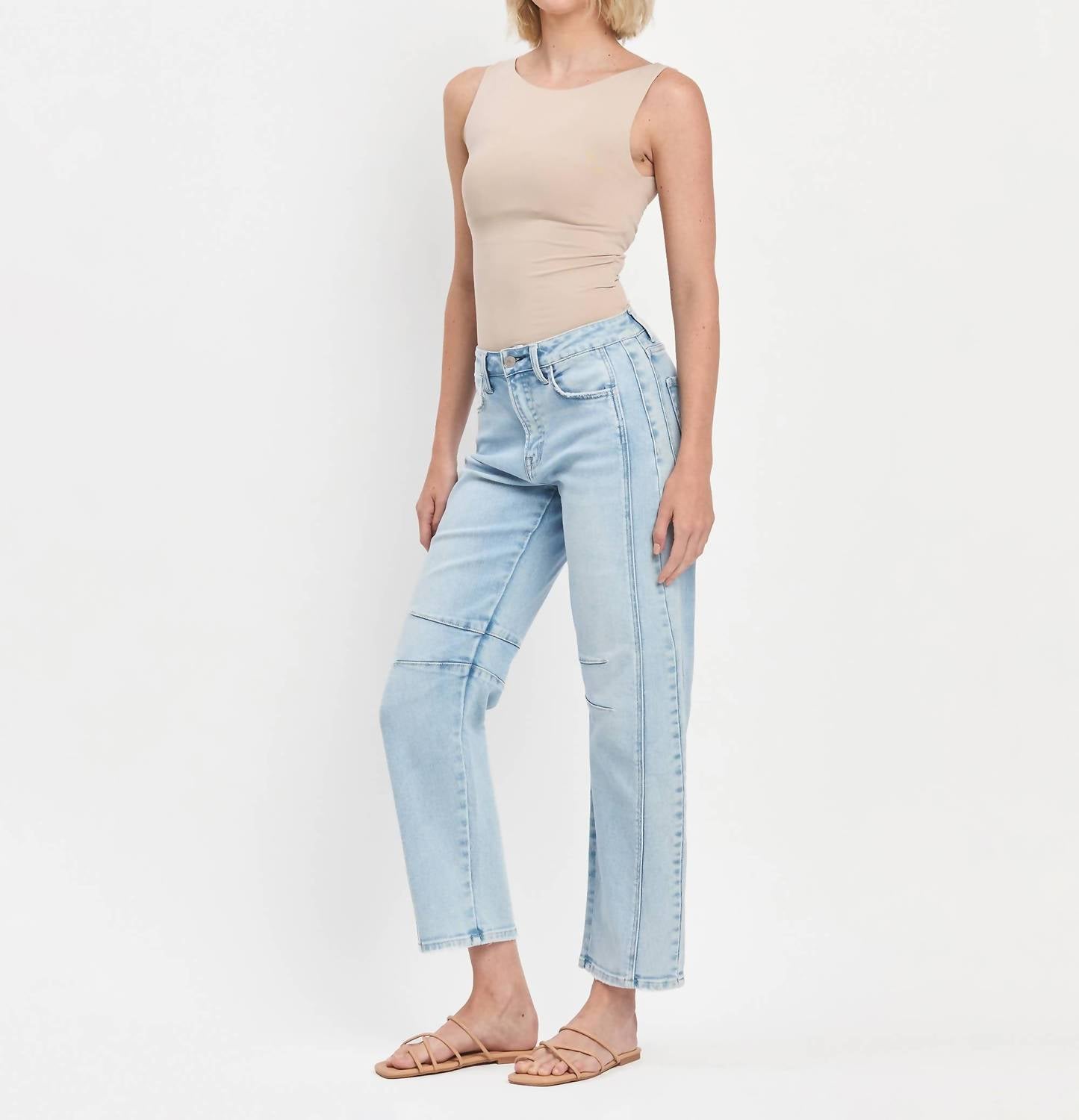 FLYING MONKEY Rebel High Rise Barrel Jean in light wash - women's jeans - alternate view