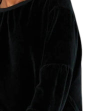 Project Social T - Neptune Ruched Sleeve Velour Crew Sweatshirt