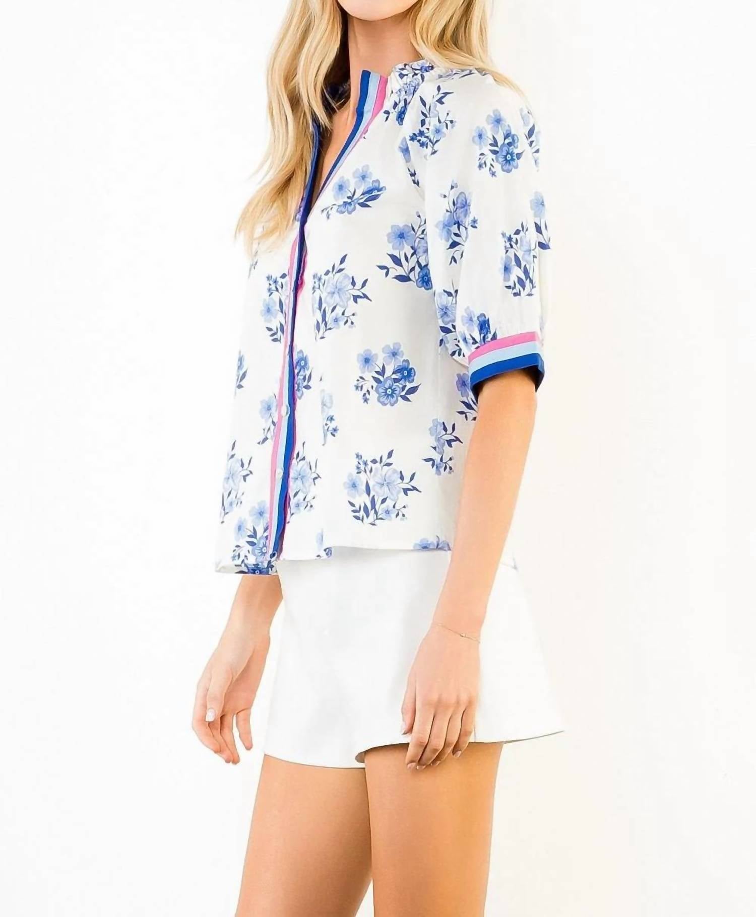 Thml - Button Down Floral Print Top