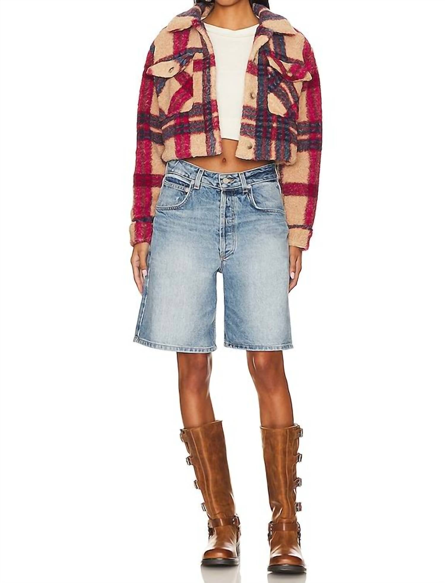 L*SPACE Big Sur Jacket in multicolor plaid - women's jacket - view 5