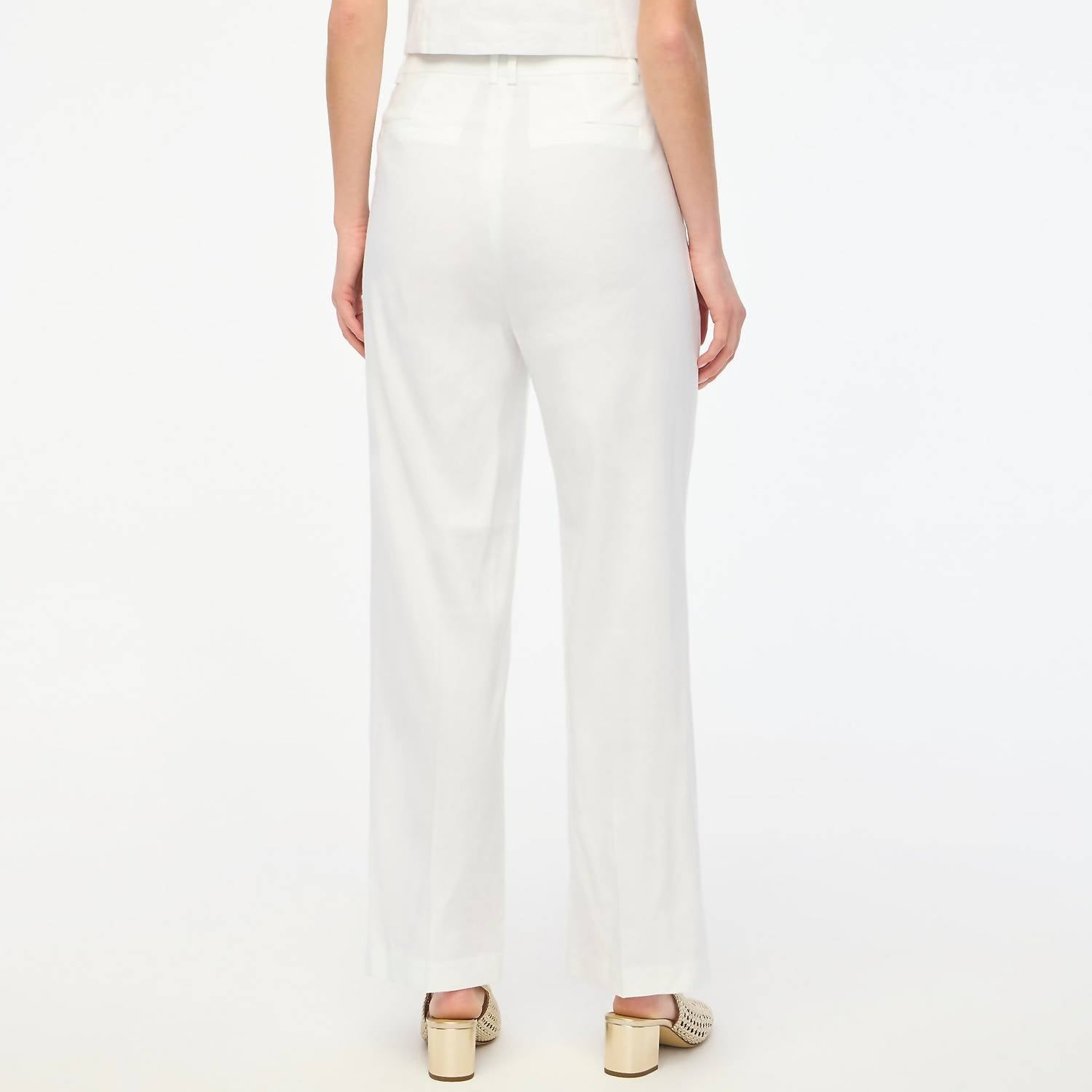 J.Crew - Linen-blend Wide-leg Pleated Trouser Pant