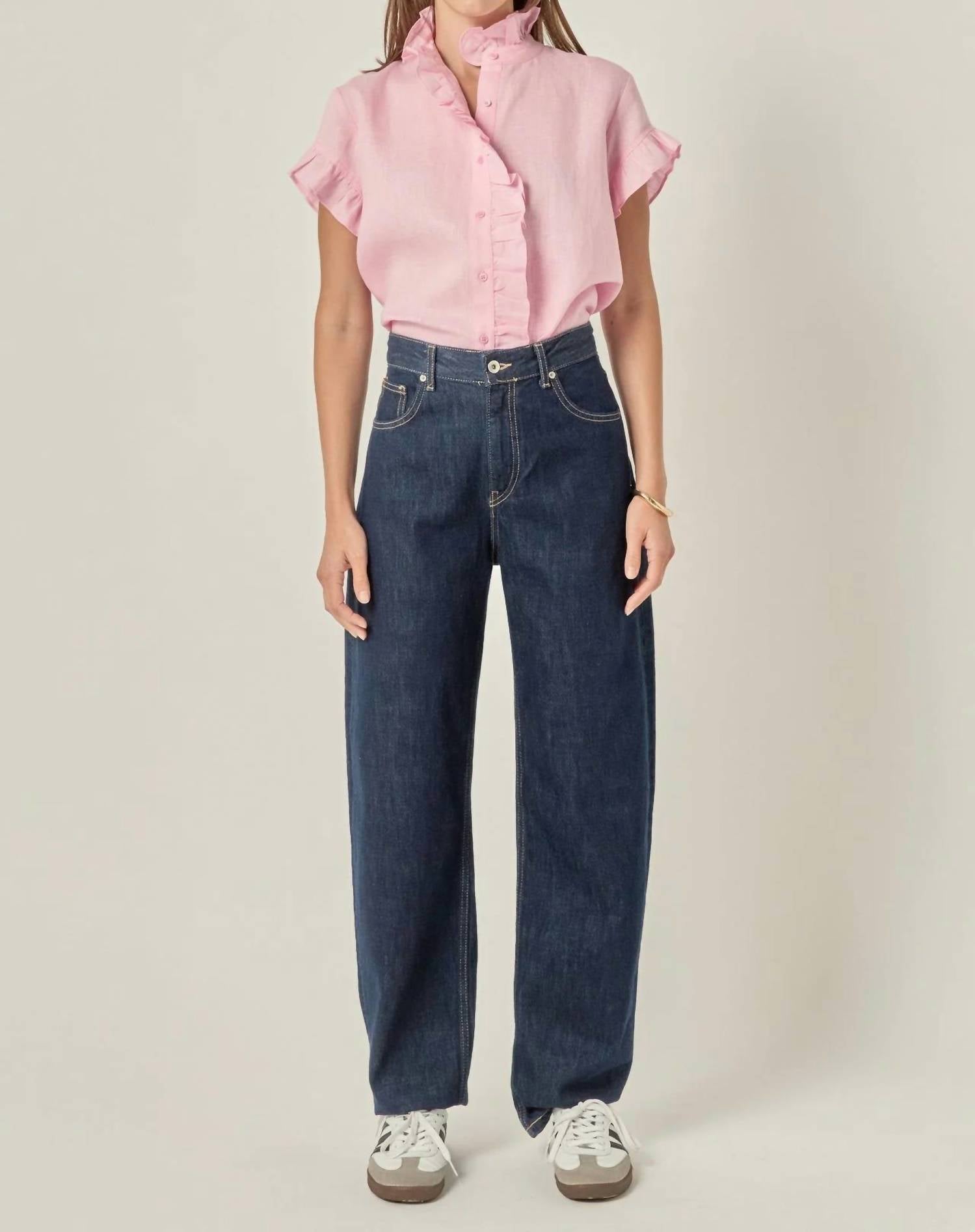 English Factory - Linen Ruffle Shirt