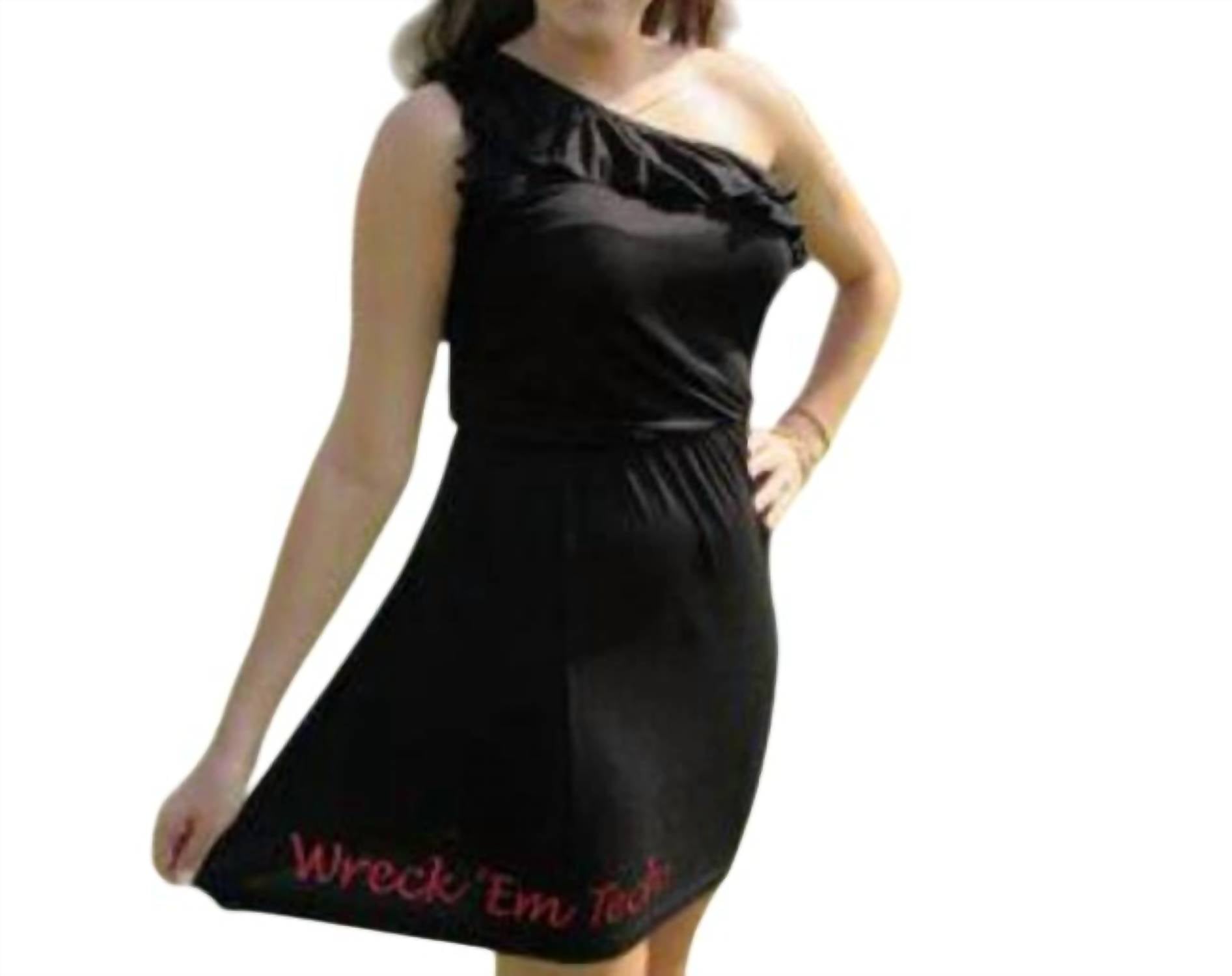 Livy Lu - Texas Tech University Logo One Shoulder Dress