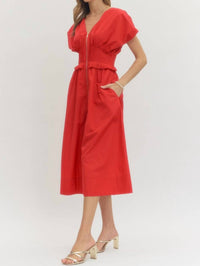 Entro - Women's Solid Smock Waist Dress