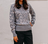 Charlie B - Drop Shoulder Sequined Crew Neck Sweater