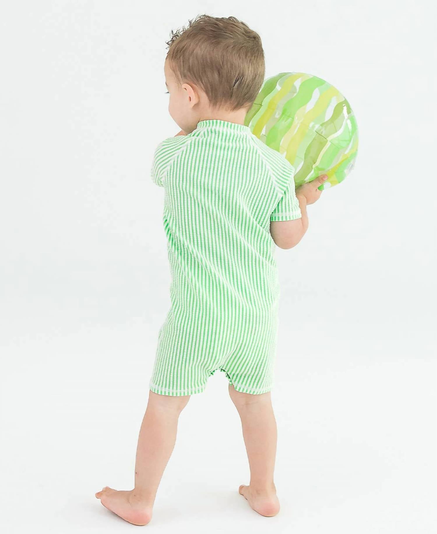 Rufflebutts - Baby Boys' Short Sleeve One Piece Rash Guard Swimsuit