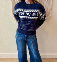 Blu Pepper - Belle Bow and Heart Sweater