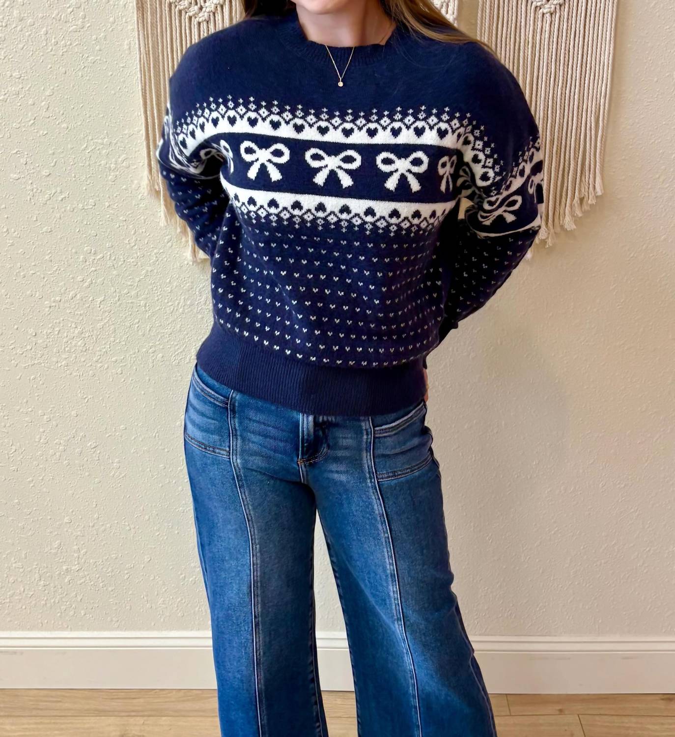Blu Pepper - Belle Bow and Heart Sweater