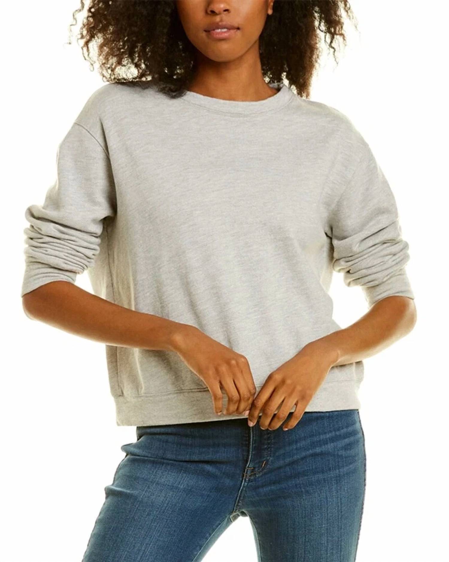 PROJECT SOCIAL T Mercer Crew Sweatshirt in heather grey - women's top