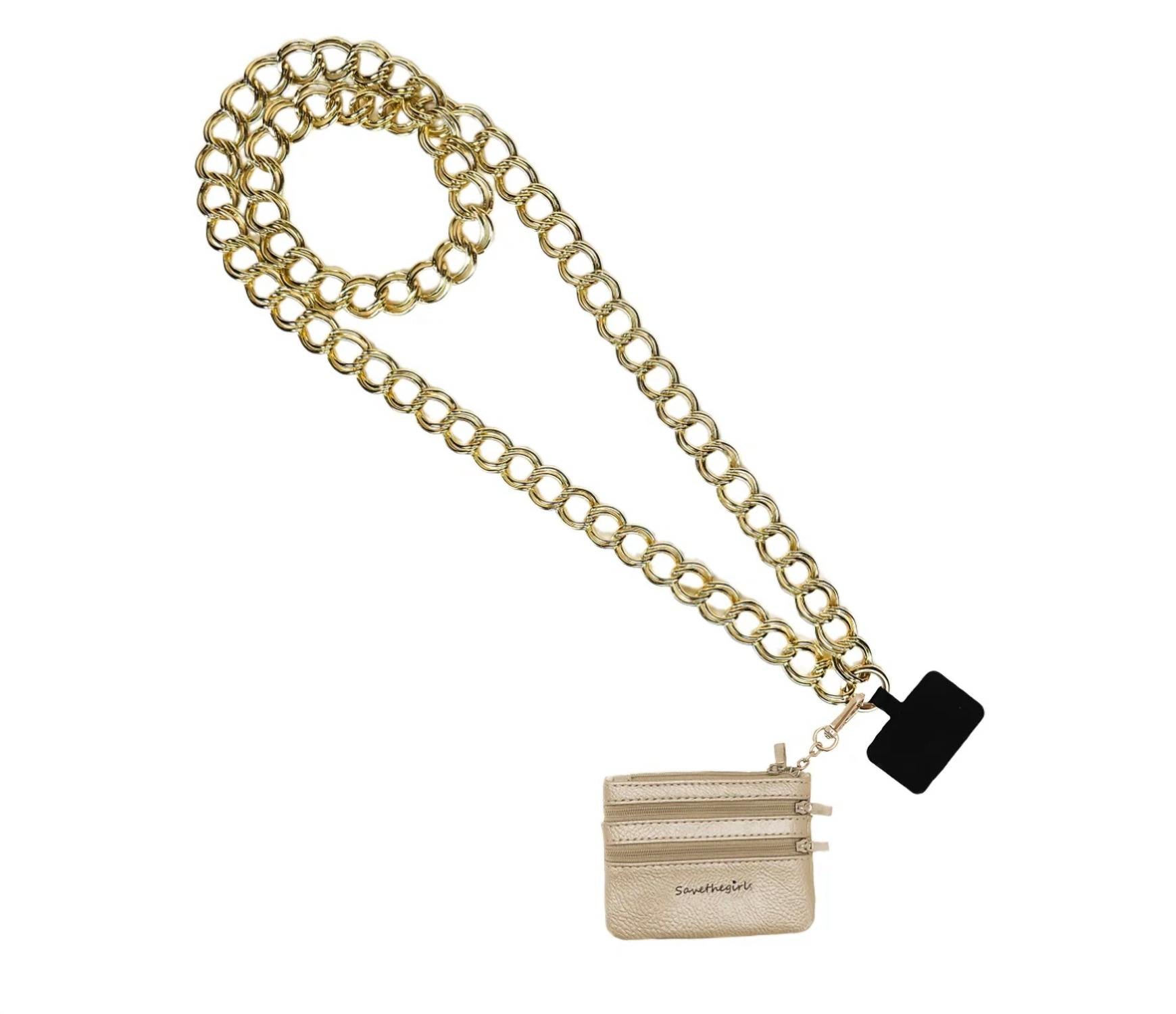 Save The Girls - Women's Double Link Chain Strap With Pouch