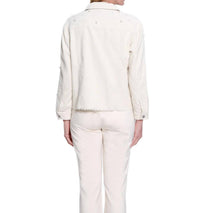 Multiples Embellished Corduroy Jean Jacket in cream - women's jacket - detail view