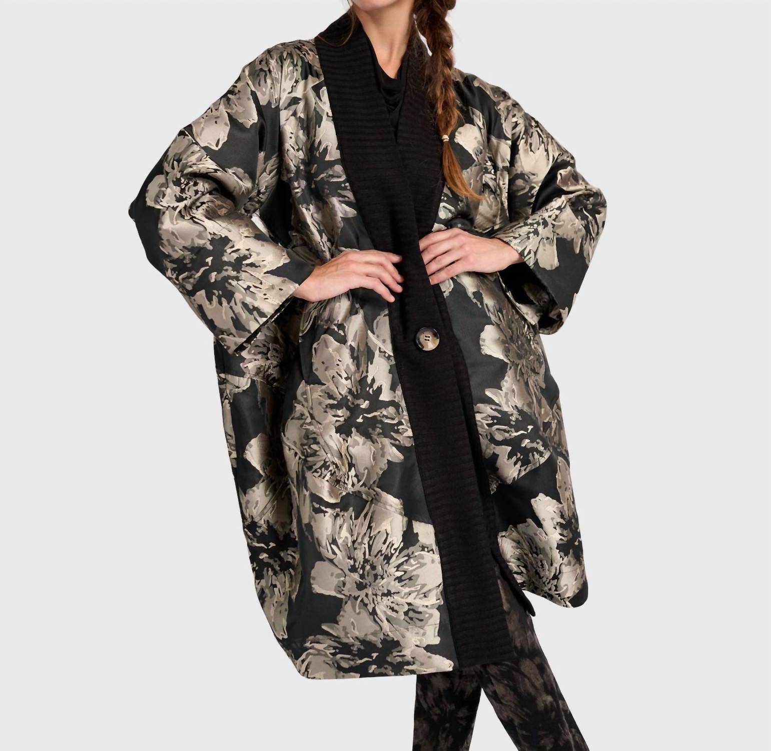 ALEMBIKA Eventide Brocade Jacket in floral - women's jacket - detail view