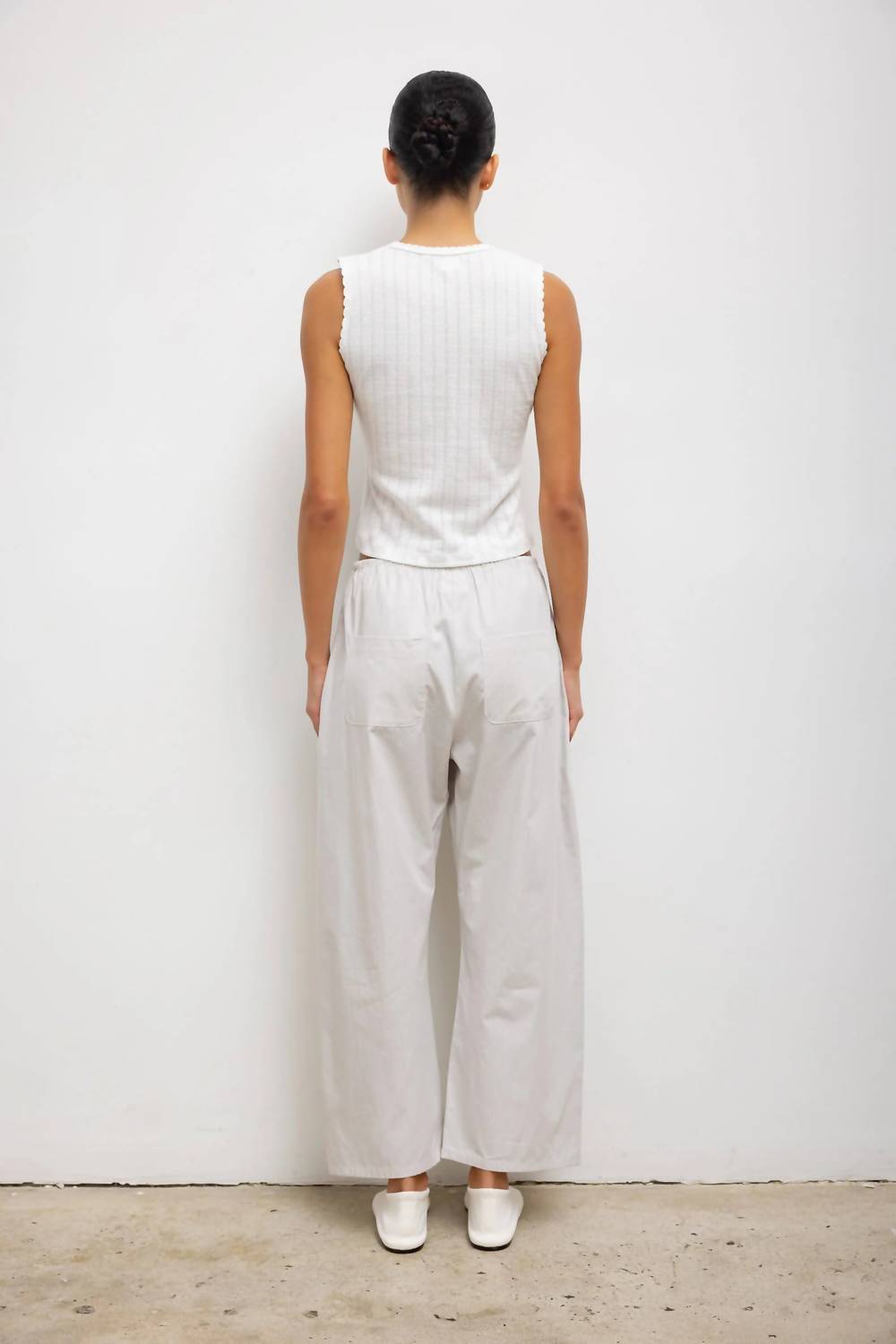 Leset - Pointelle Sleeveless Crew Top
