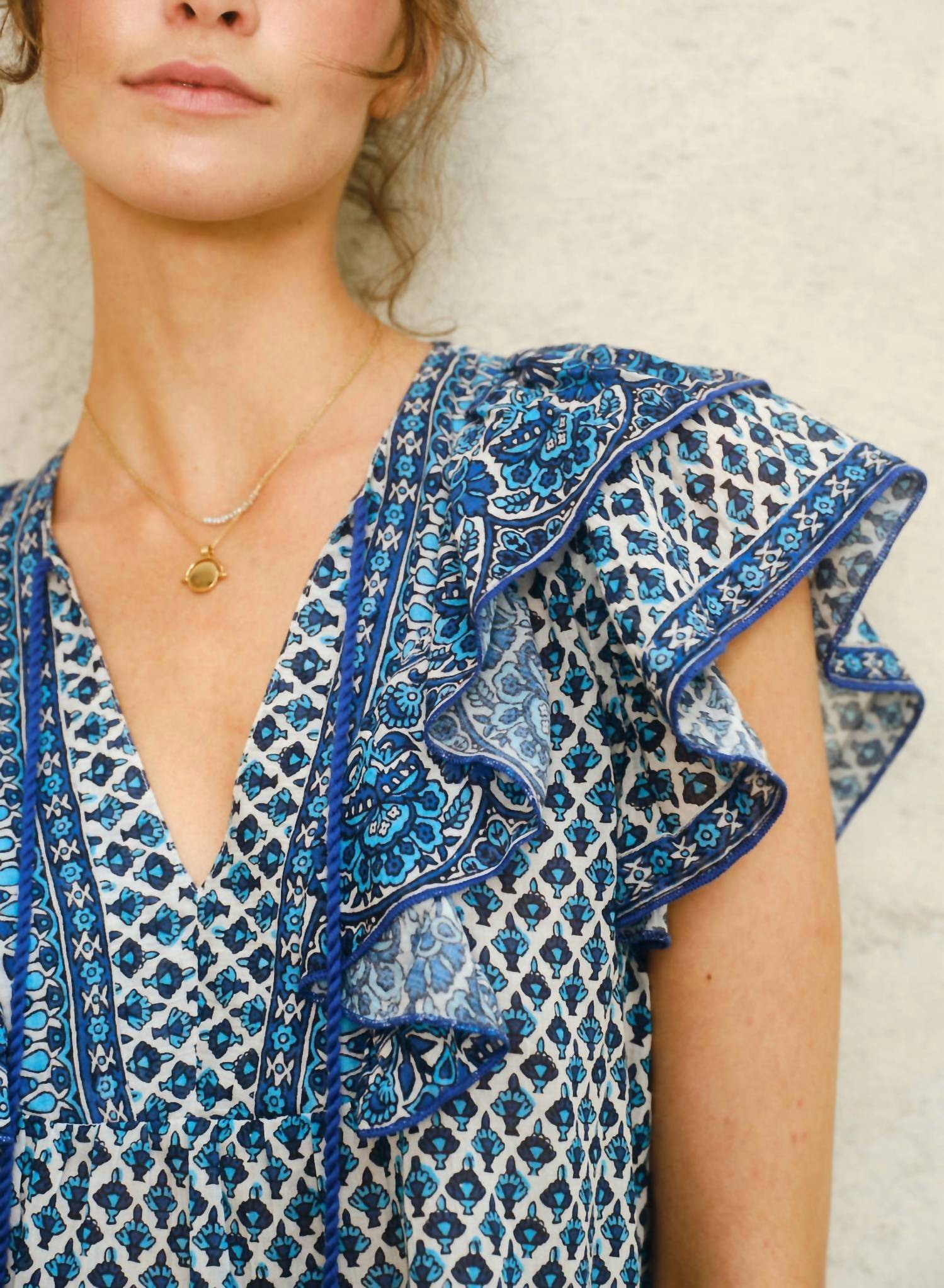 M.A.B.E. - Viti Print Frill Top