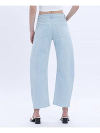 Vervet By Flying Monkey - Super High Rise Striped Barrel Leg Jeans