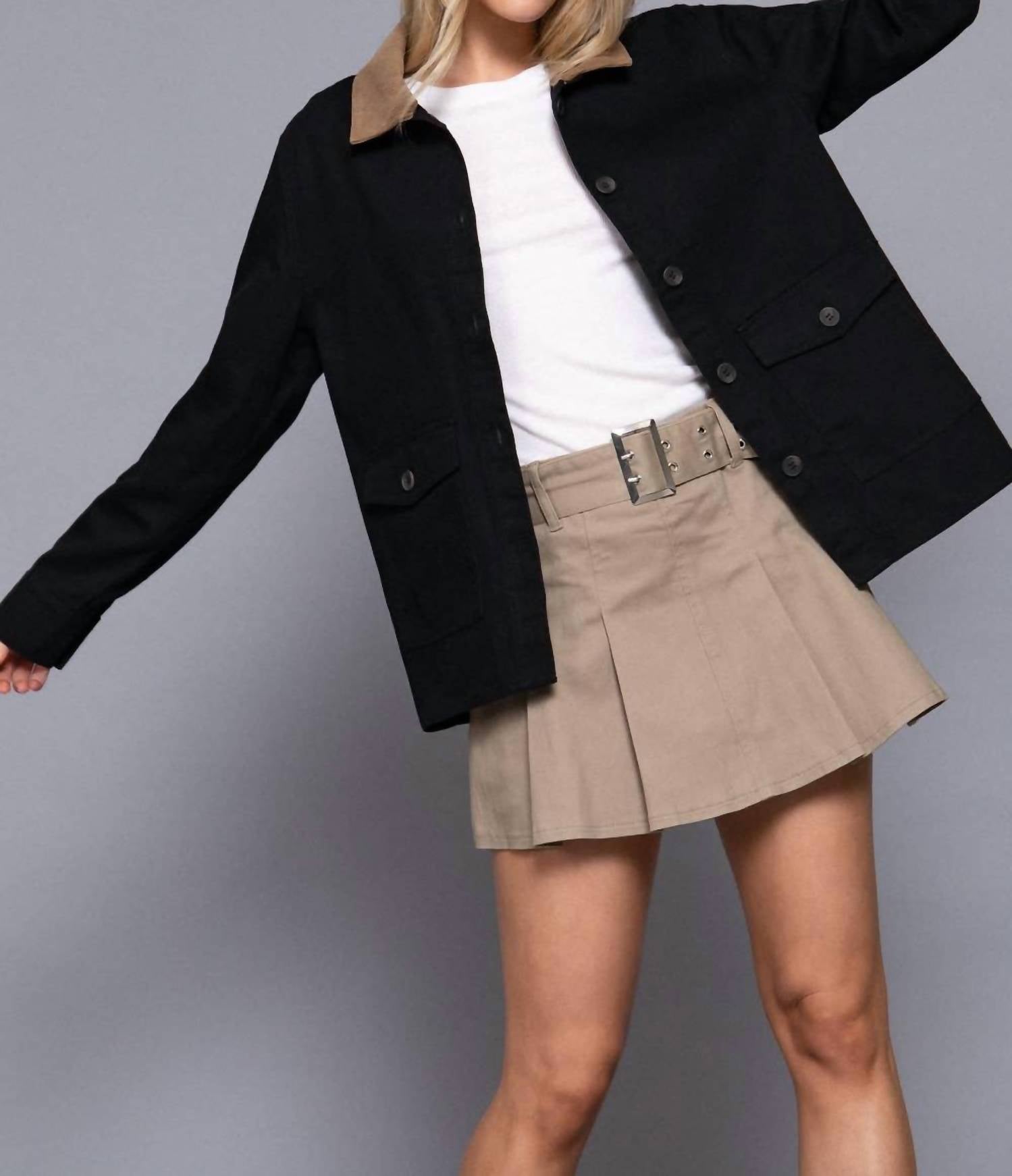 Active Basic - Corduroy Collar Twill Work Jacket