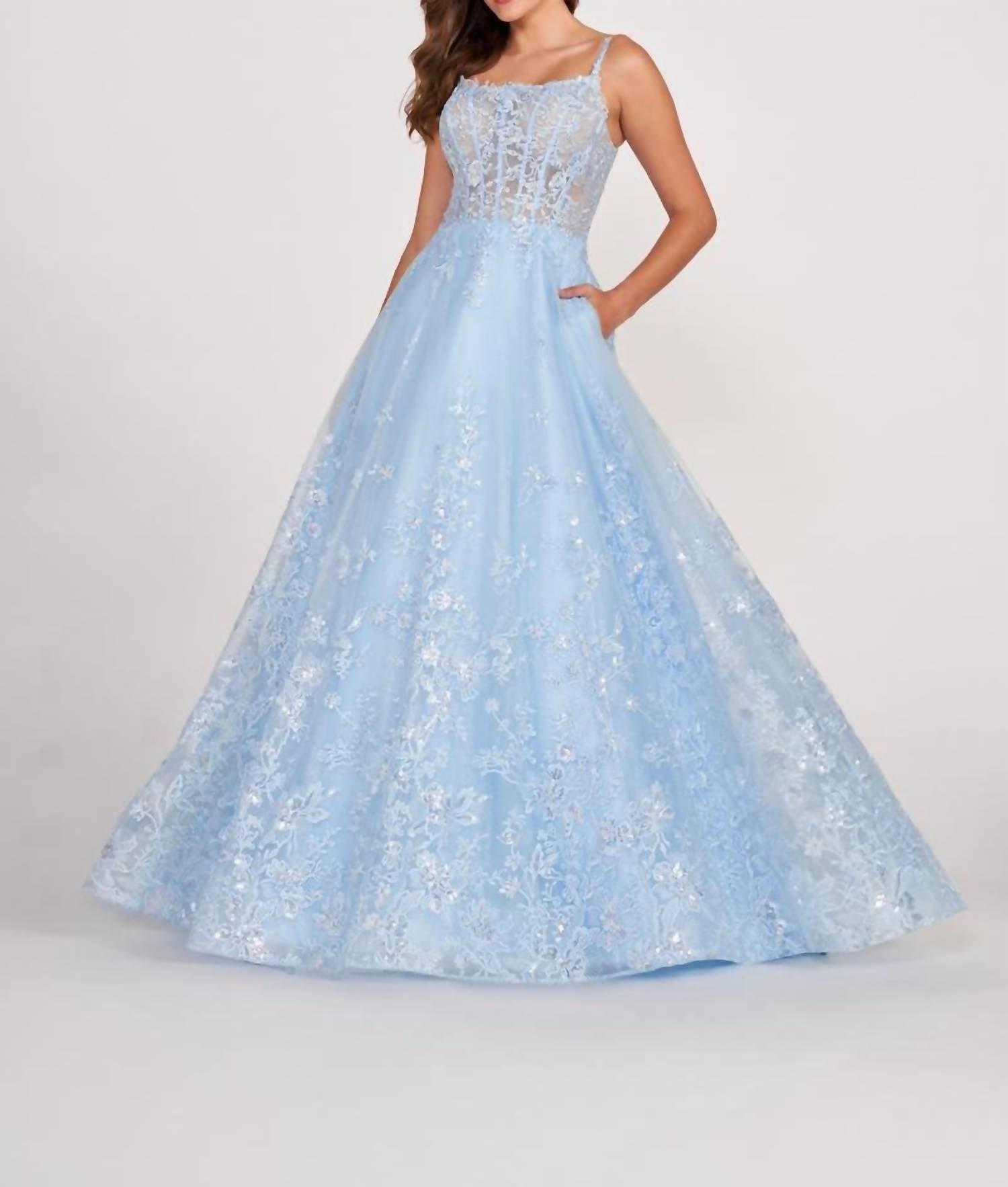 Ellie Wilde - Long Pocket Ball Gown Prom Dress