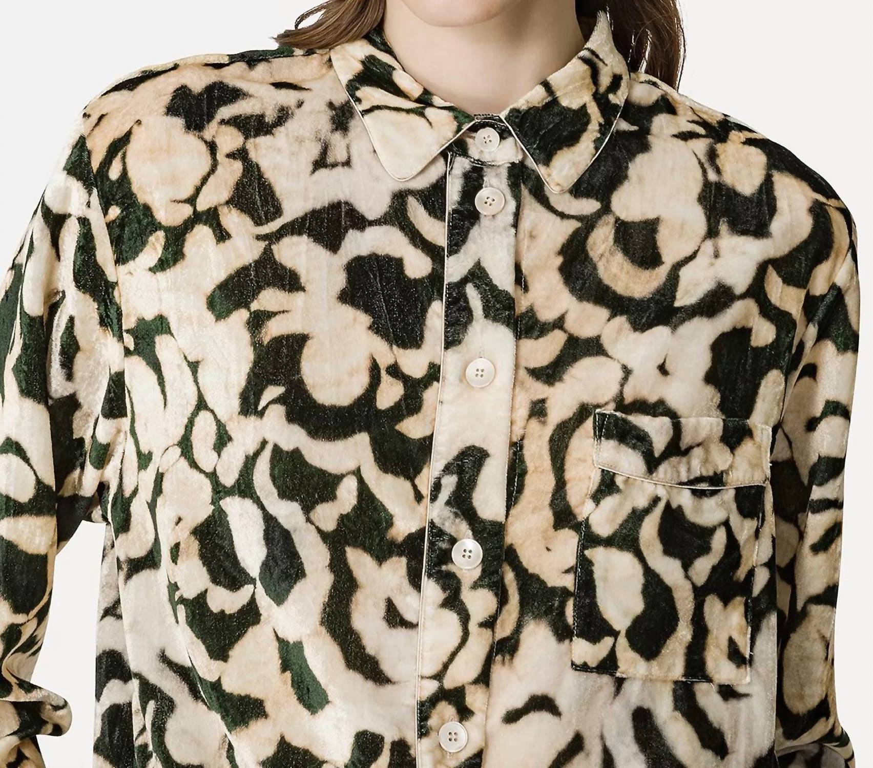 forte forte Velvet Rose Alchemy Shirt in ink - women's shirt - alternate view