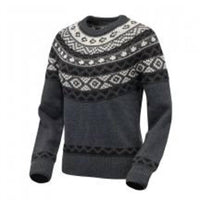 Ski-Doo Women's Warm Fair Isle Long Sleeve Pullover Sweater in cream and navy - women's sweater - detail view