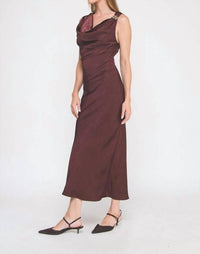 Allie Rose - Starlight Satin Cowl Midi Dress