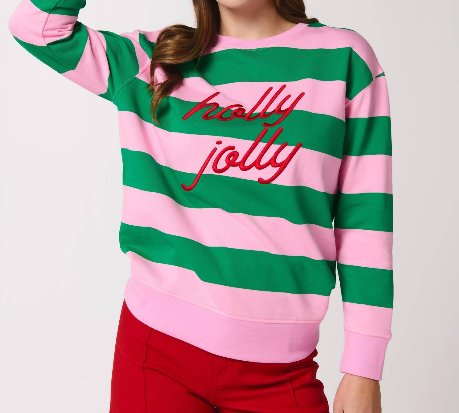 Shiraleah - Holly Jolly Striped Sweatshirt