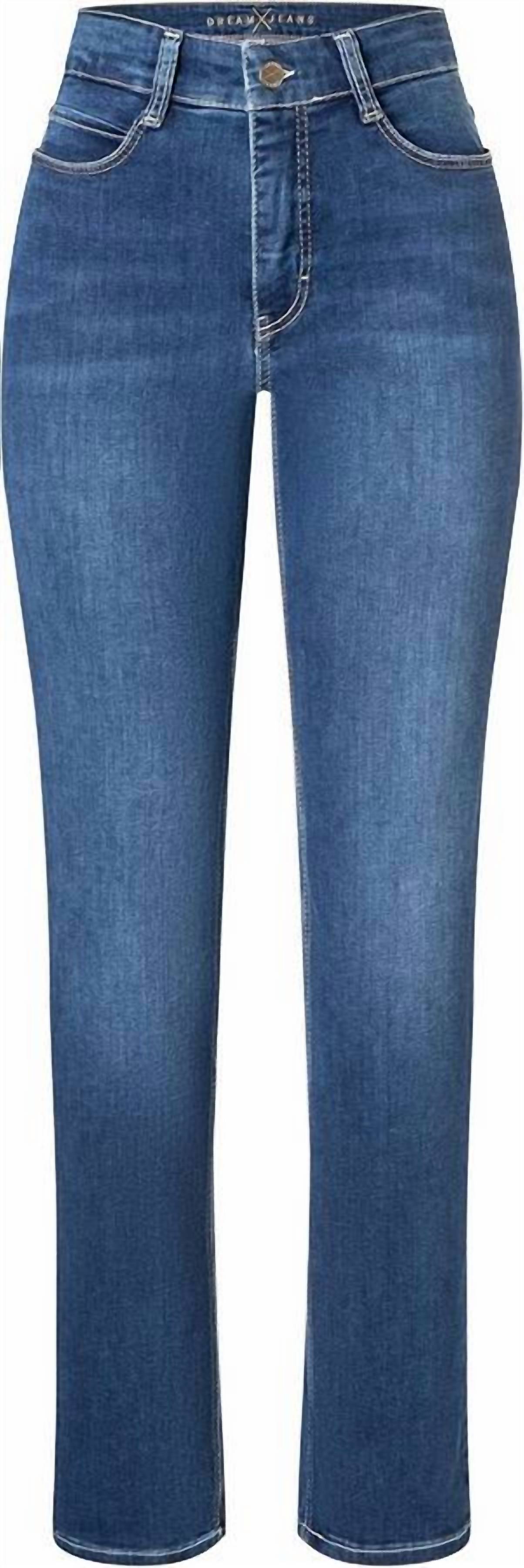 MAC Jeans Dream Straight Jeans - 32" Length in mid blue - women's jeans - alternate view