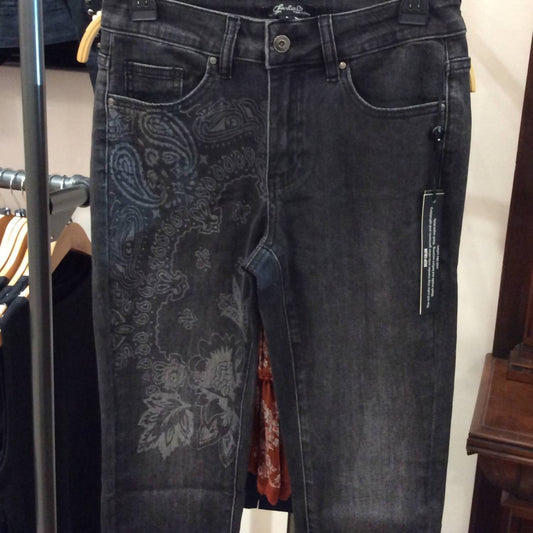 Charlie B - Women's Printed Embroidery Denim Pants