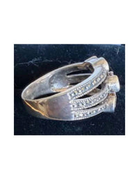 P & K Jewelry Women's Sterling Marcasite 3 Stone Amber Ring in silver - women's jewelry