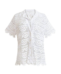 PQ Swim Lace Cover Up Top in white - women's swimwear - view 5