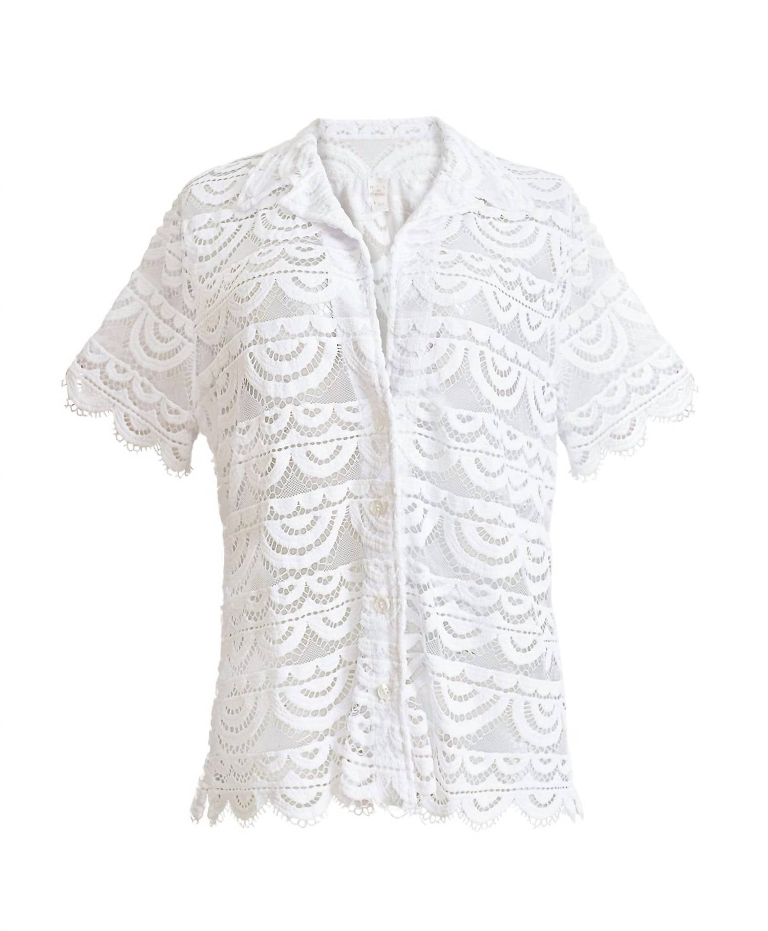 PQ Swim Lace Cover Up Top in white - women's swimwear - view 5