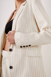 Rails Pin Stripe Stanton Blazer in ivory - women's jacket - detail view
