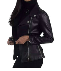 Nine West - Faux Leather with Belt Biker Jacket