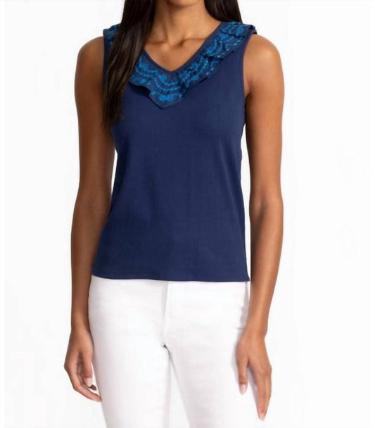 Johnny Was - MIXED MEDIA FLUTTER TANK DARIA