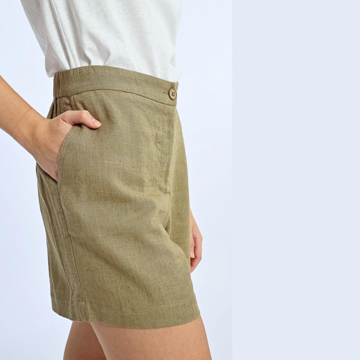 Molly Bracken - High Waist Linen Shorts
