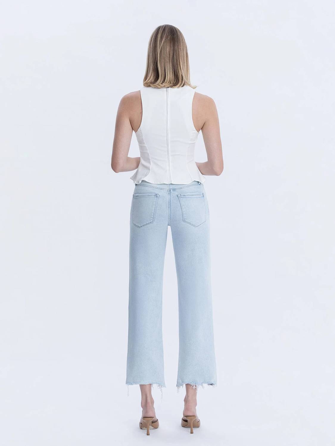 Vervet By Flying Monkey - Aileeah High Rise Slim Wide Leg Denim Jeans