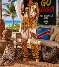 Little Secret Of Mine - Animal Print Wide Leg Pant Set