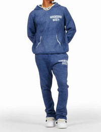 ROCKSTAR ORIGINAL Lake Mohair Knit Track Set in navy - men's shirt