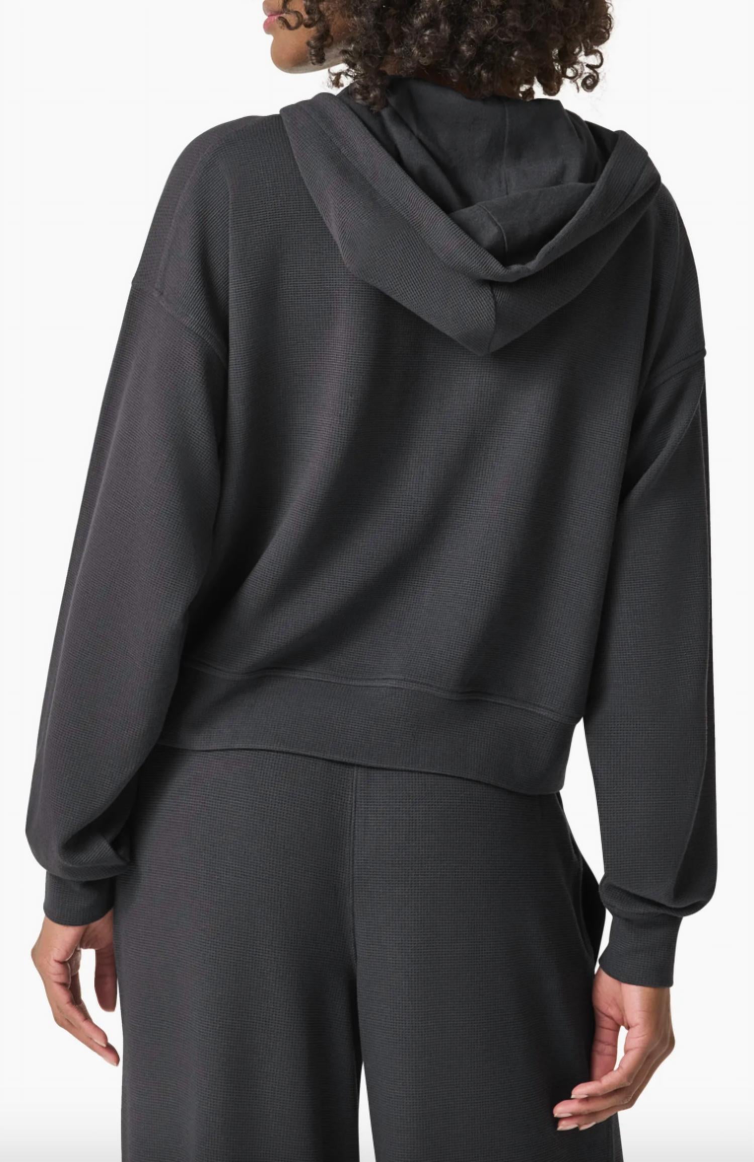 Splendid - Waffle Scuba Zip Up Lead Hoodie