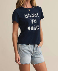Z Supply Coast Tourist Tee in eclipse - women's t-shirt - detail view