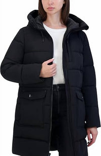 HFX Outdoor Long Hooded Puffer Coat in black - women's jacket - view 4