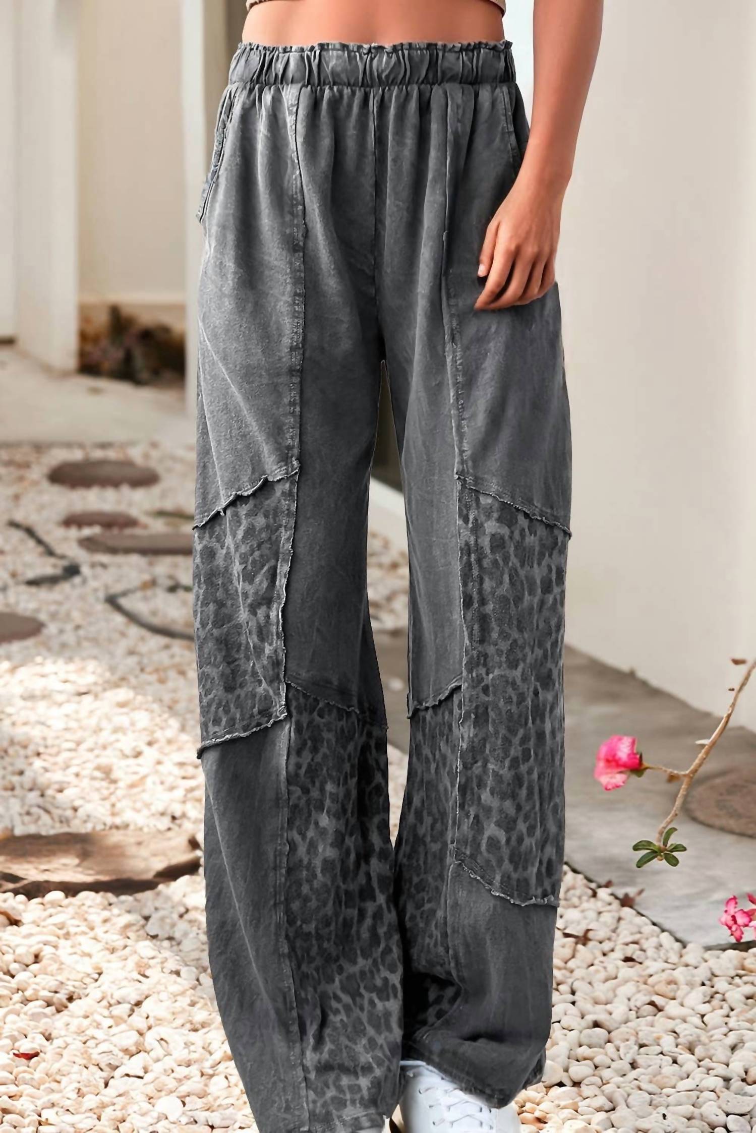 Little Daisy Closet - Leopard Patchwork Loose Pants