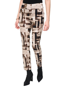 Joseph Ribkoff Slim Fit Full Length Trousers in vanilla multi - women's pants