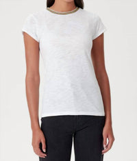 Goldie - Metallic Trimmed Short Sleeve Tee