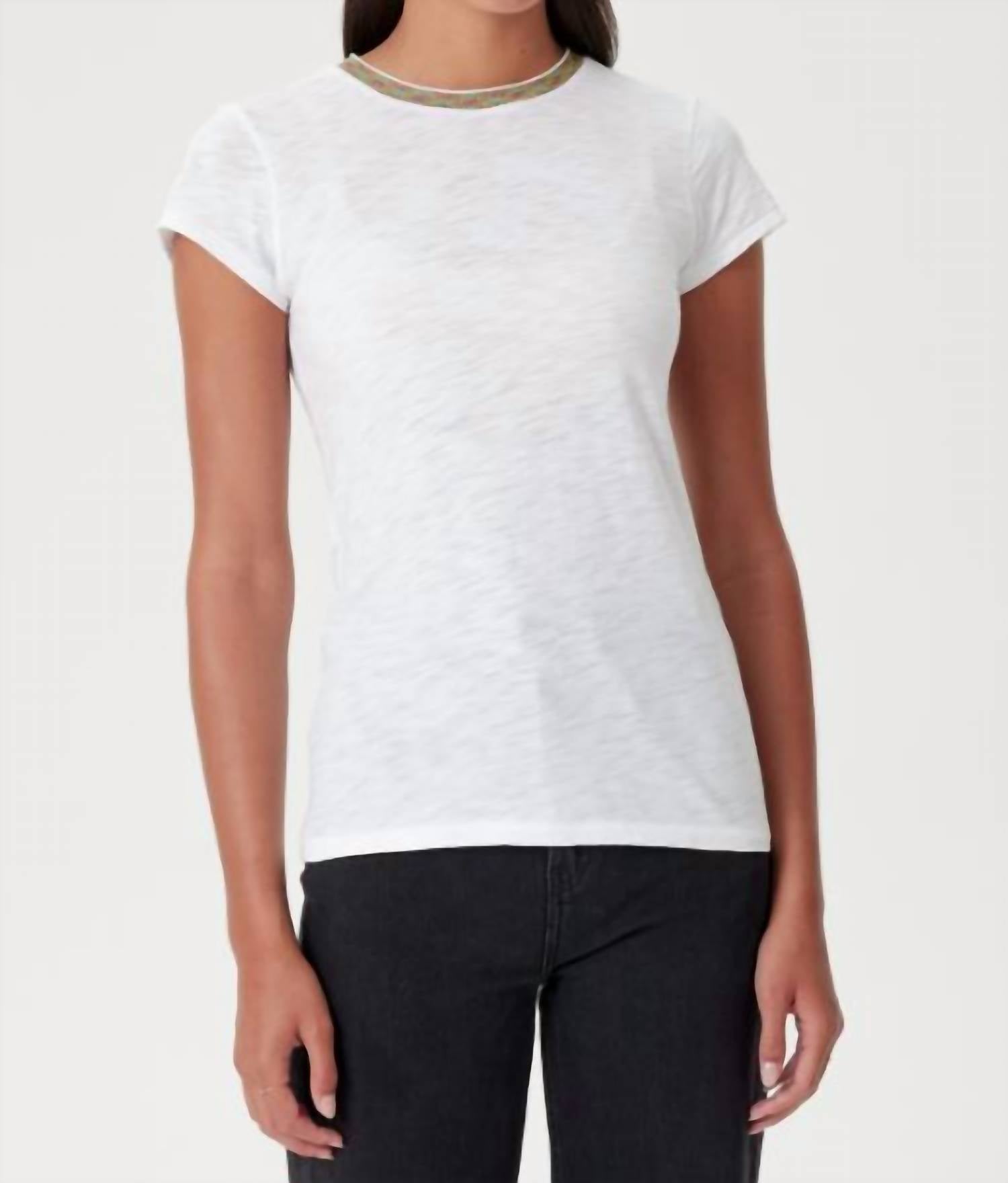 Goldie - Metallic Trimmed Short Sleeve Tee