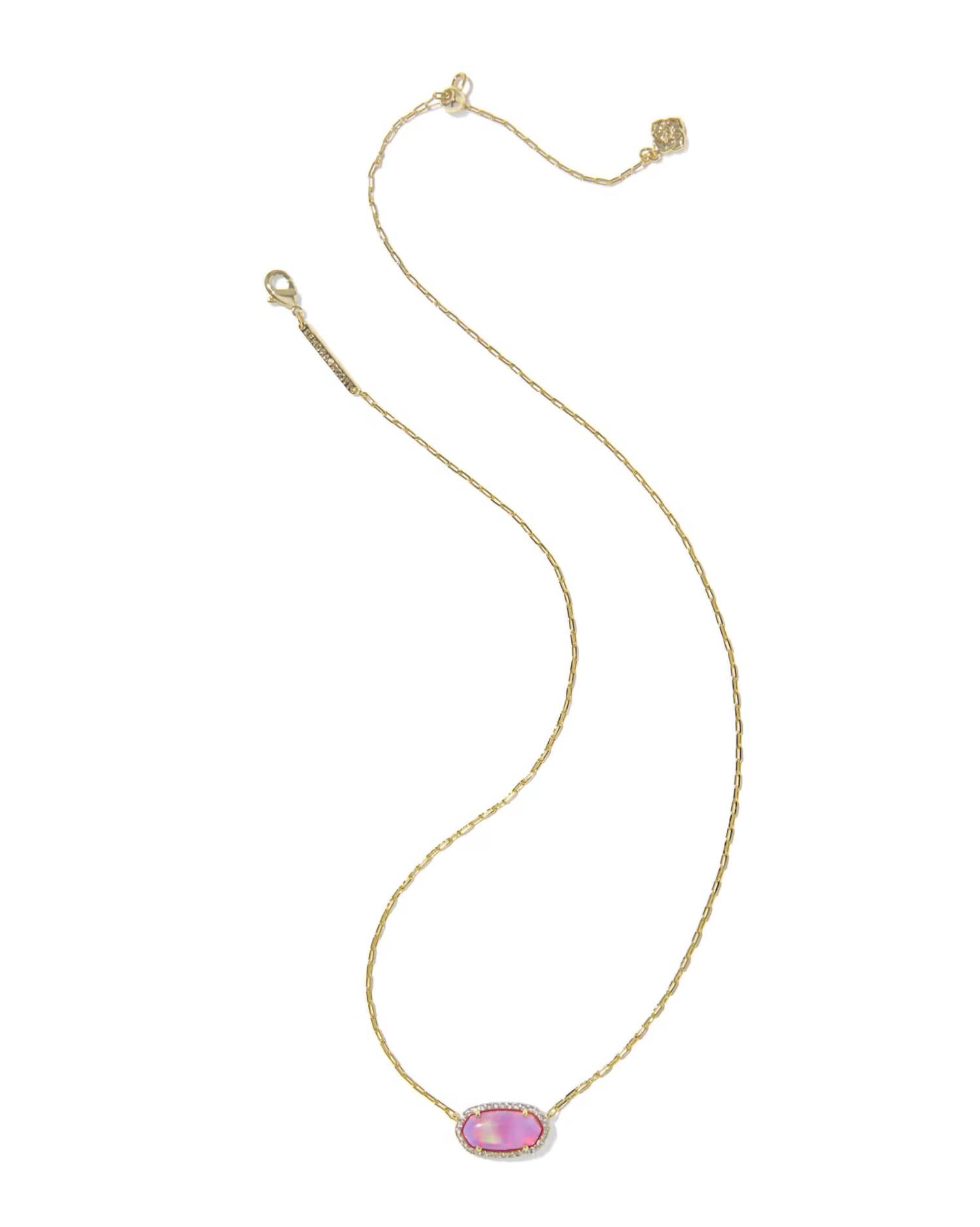 Kendra Scott - Women's Elisa Pave Frame Short Pendant Necklace