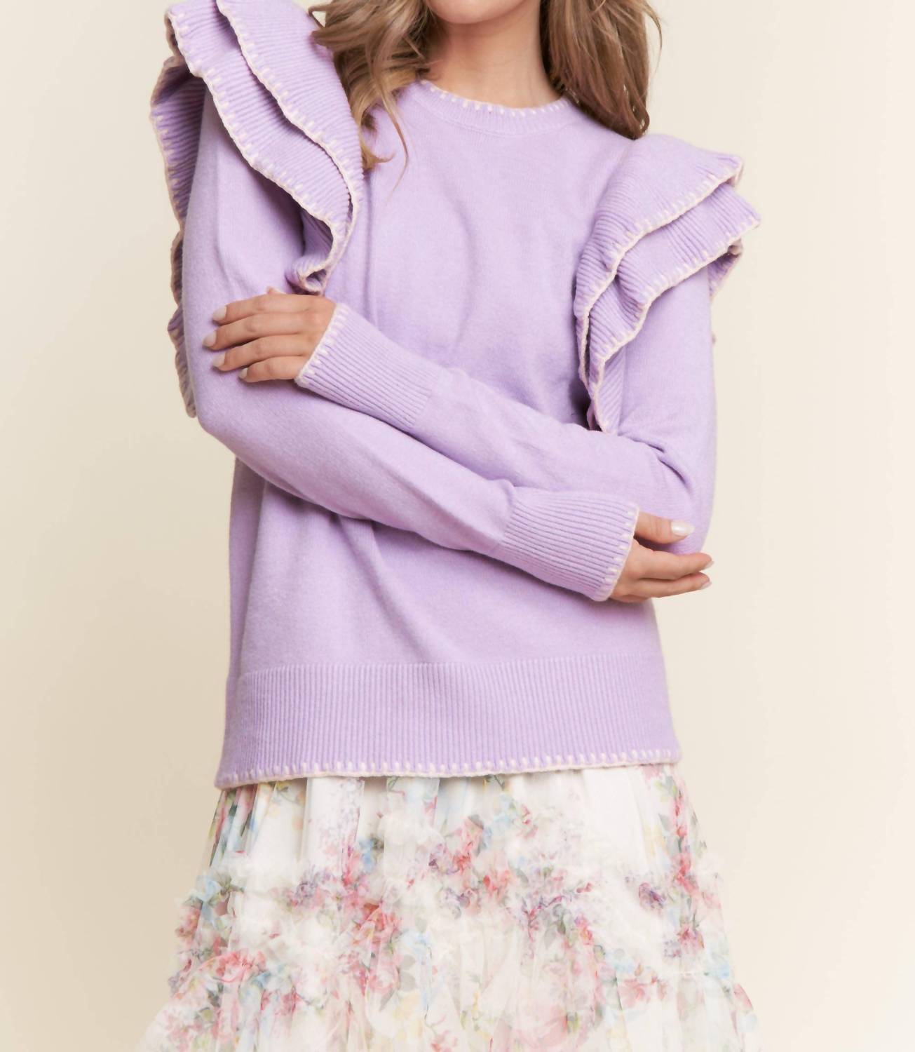 J.Nna - Women's Amara Ruffle Knit Top