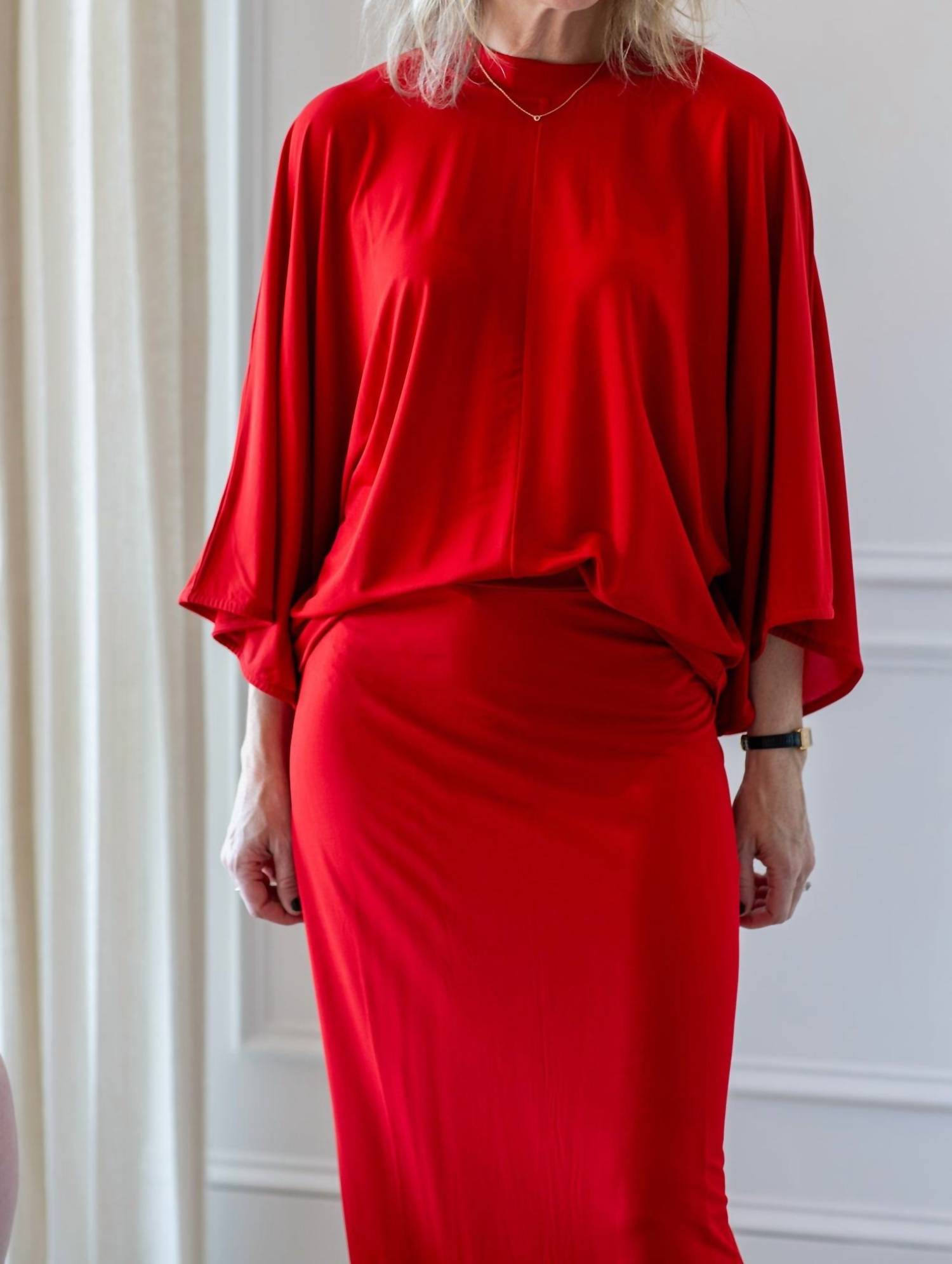 House of Dagmar Jersey Maxi Skirt in red - women's skirt - view 9