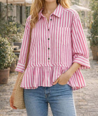 Jodifl - Striped Ruffle Top